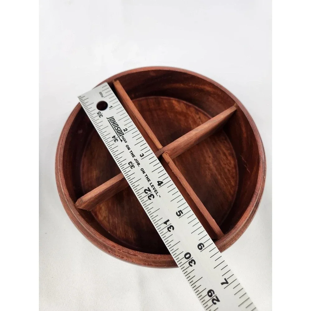 Handcrafted‎ Wooden Chapati Box Wood Divided Floral Carving Decorative Container
